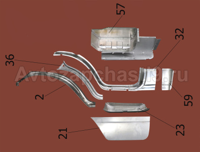 РЕМ.КОМПЛЕКТ 3302 НАБОР 7ч. левый
